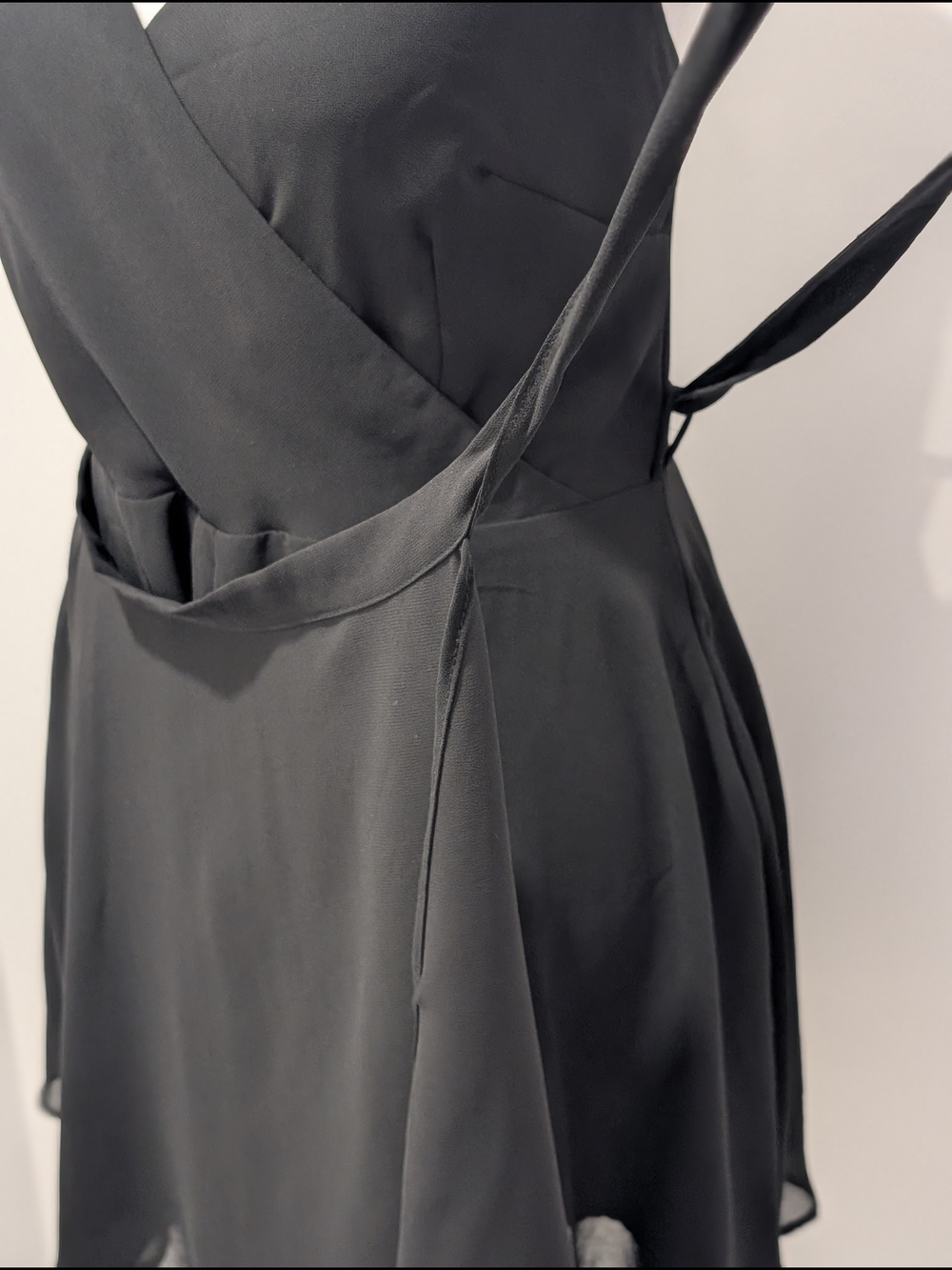 Dynamite Chiffon Wrap Dress Romper in Black - Picture 7 of 13